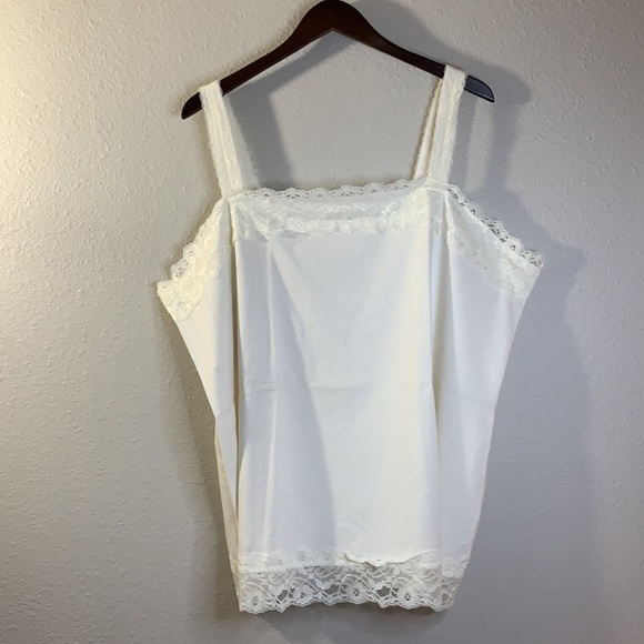 Woman Within Tops - Women’s Within Cami Sz 2X women’s plus Size ivory cotton stretch lace trim boho